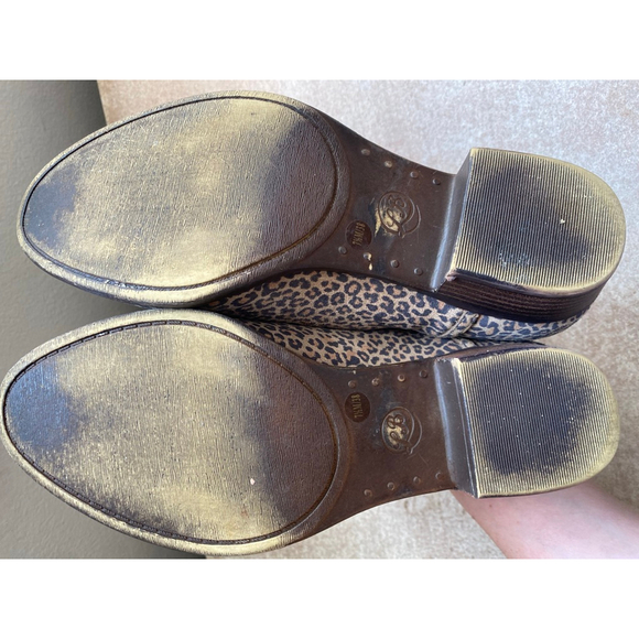 Lucky Brand Ankle Boots Leopard Print 7.5 Suede Low Heel Luxe Streetwear Western - Picture 6 of 8